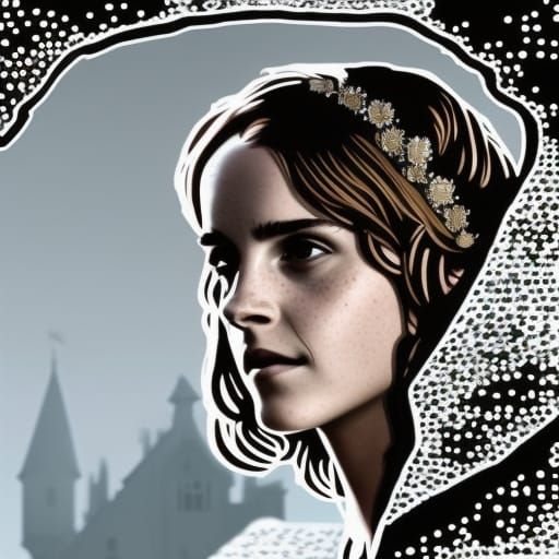 Hermione Granger as Medieval Portrait in Hyperdetailed Style