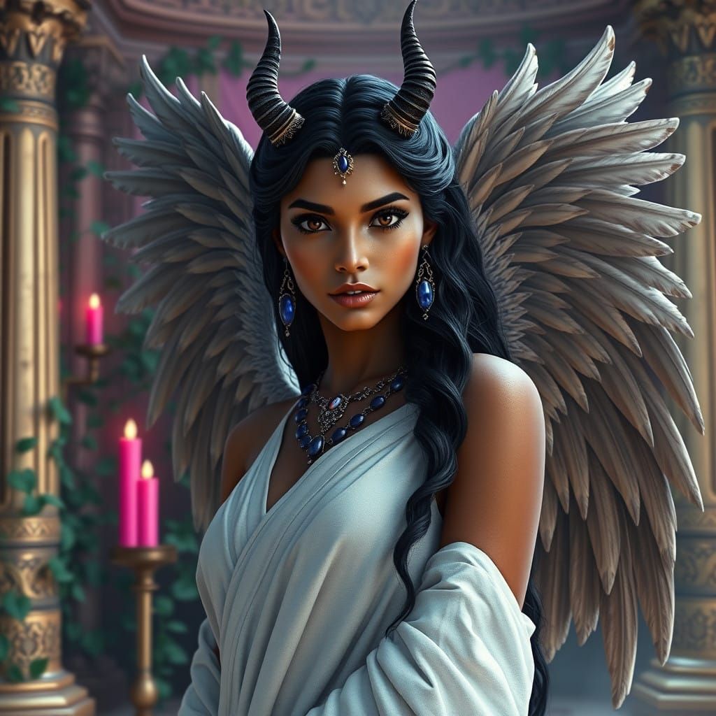 Majestic Ishtar, Goddess of Heaven and Earth, in Splendid Te...