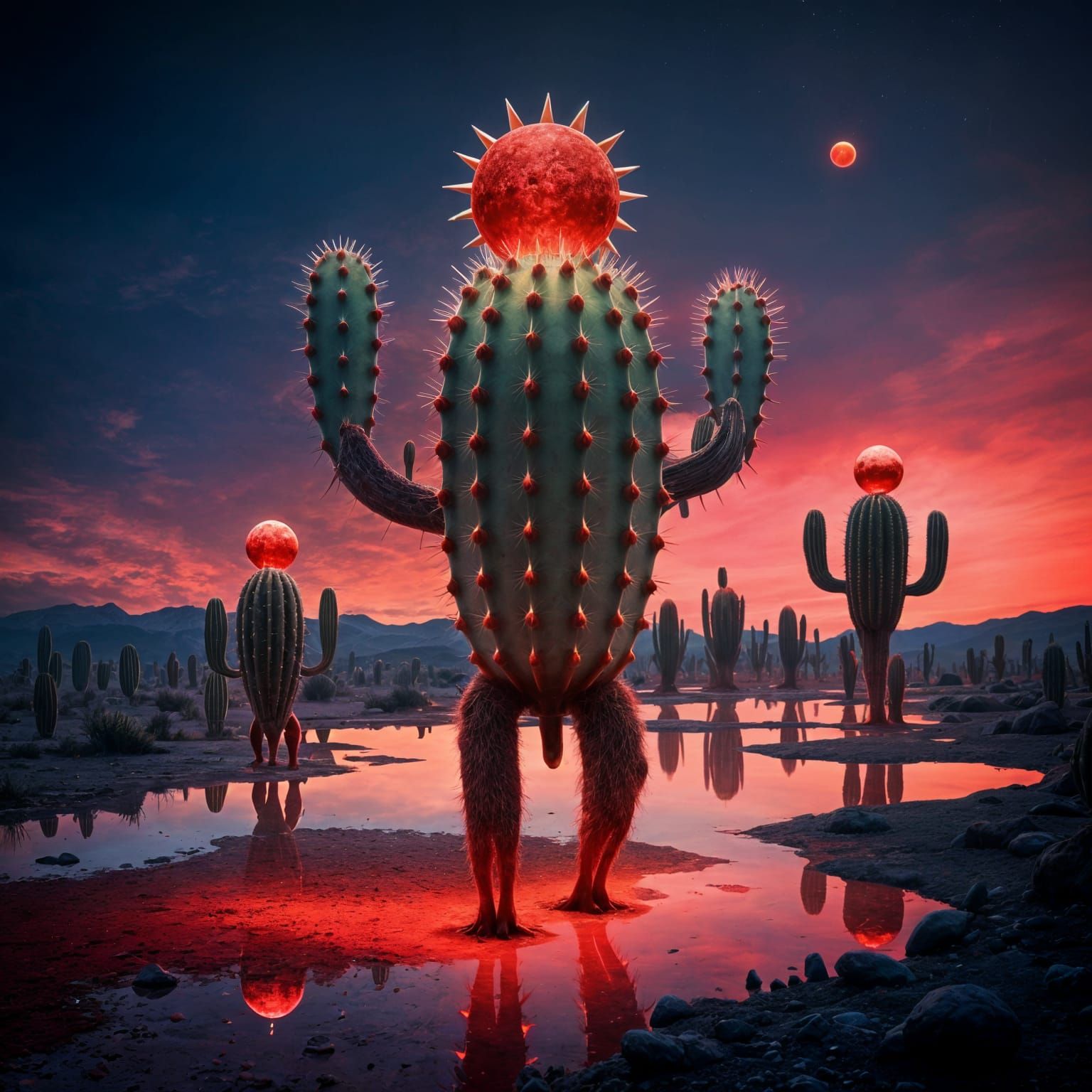 Bipedal Red Crystal Cacti Migration