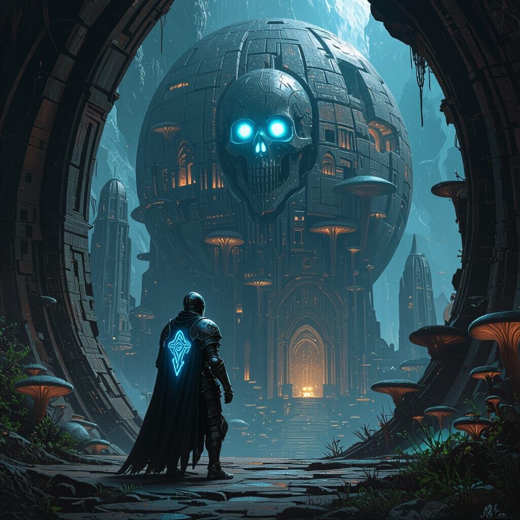 Skeletal Knight Guards Asteroid City Entrance