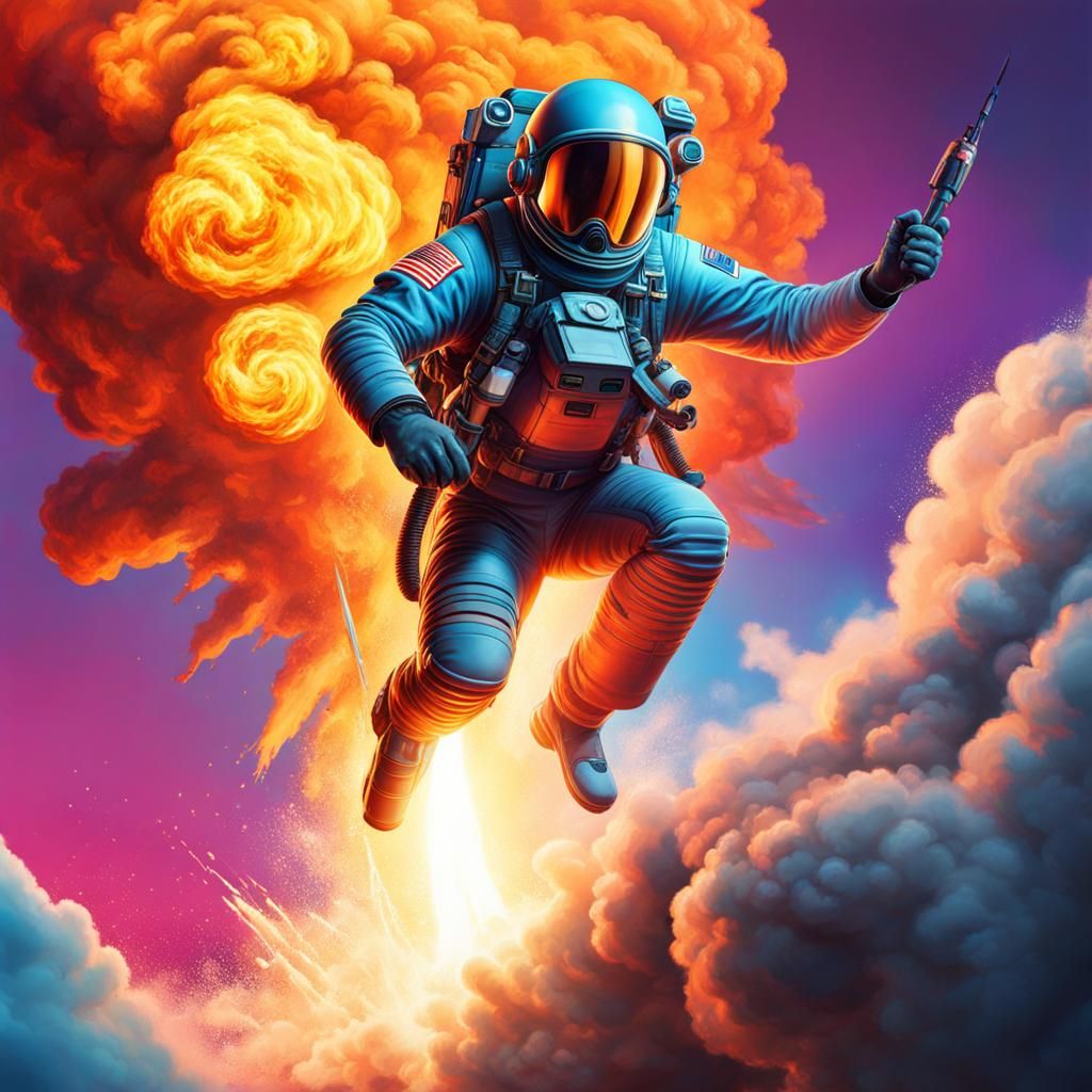 Hyperrealistic Nuke Rocket Jump Concept Art