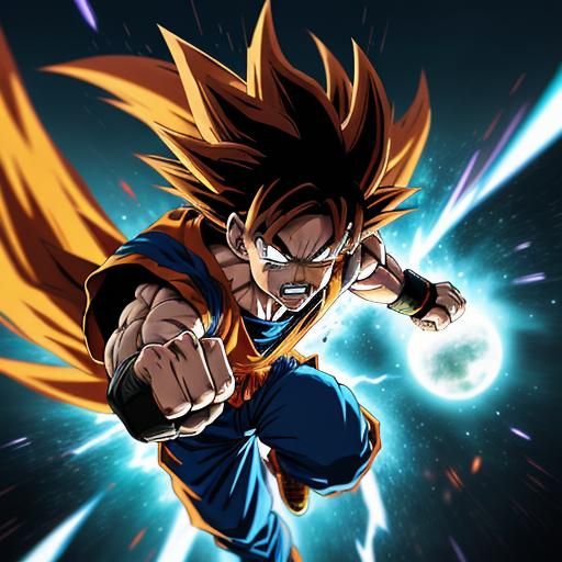 Goku's Powerful Punch: Anime Key Visual
