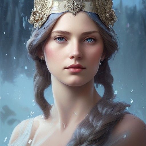 Nordic Princess Portrait in Hyperdetailed Style