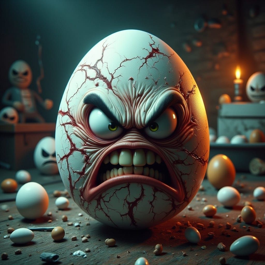 Angry Egg Joker in Arkham Asylum