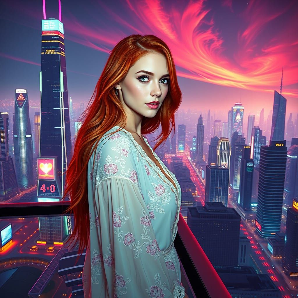 Cyberpunk Goddess of Neon Dreams