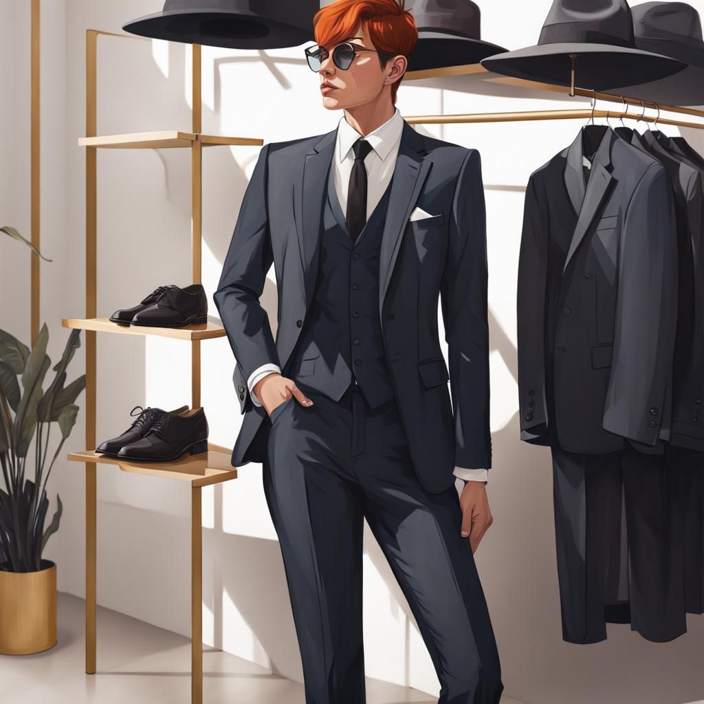 Nonbinary Person in Suit Concept Art