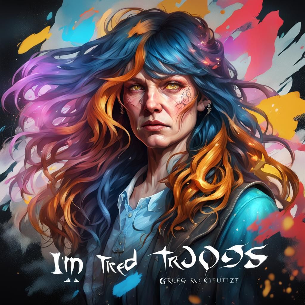 Detailed Portrait of a Tired Woman in Dark Fantasy Style