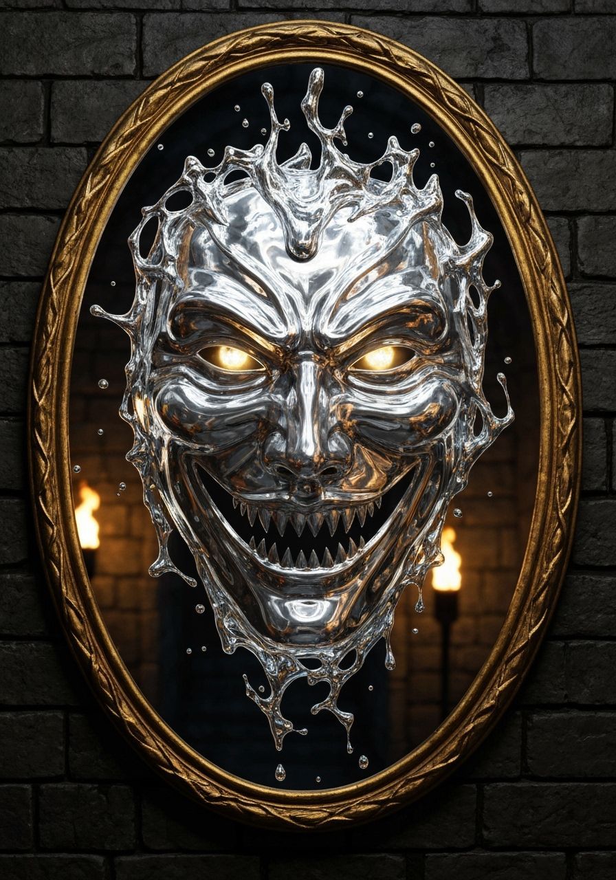Victorian Mirror Transforms Into Sinister Mask