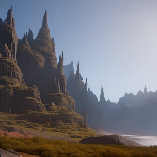 Fantastical Landscape Matte Painting in Deep Color