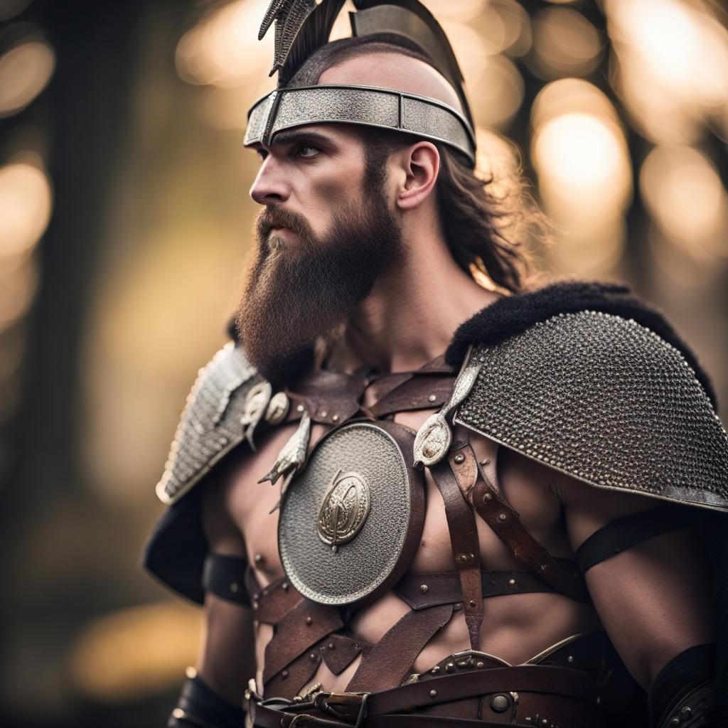 Visigoth Warrior in Natural Lighting, Professional Photograp...