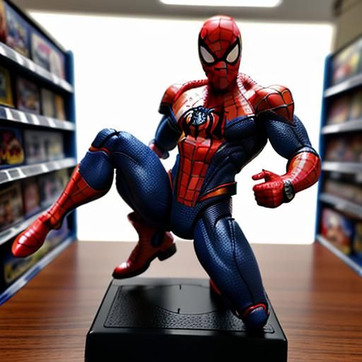 Spider-Carnage Action Figure in Retro Toy Aisle Display