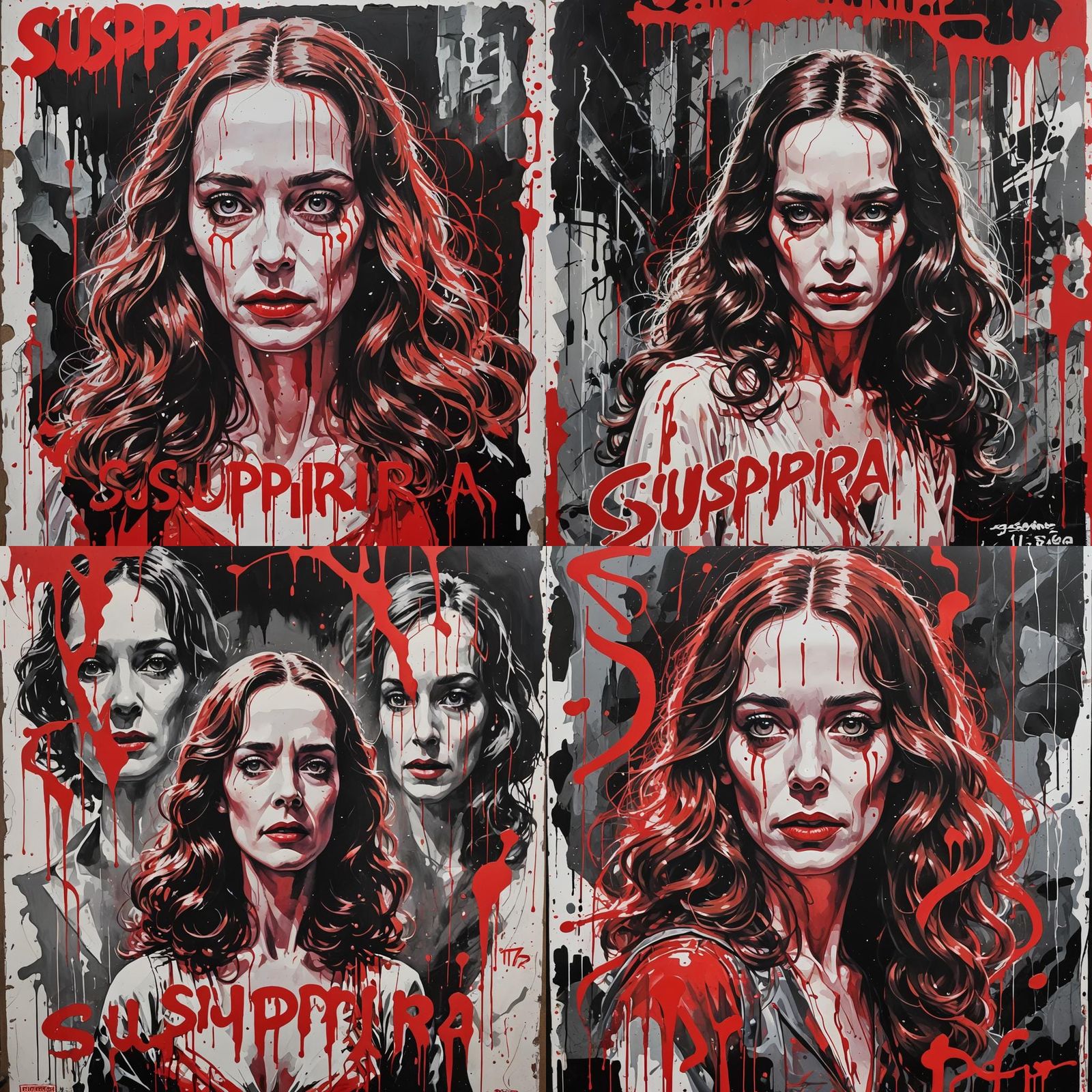 Eerie Suspiria Movie Poster in Graffiti Art Style