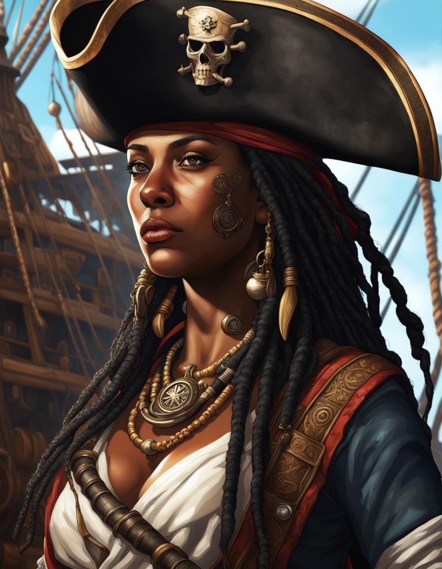 Fierce Mayan Pirate Captain Concept Art