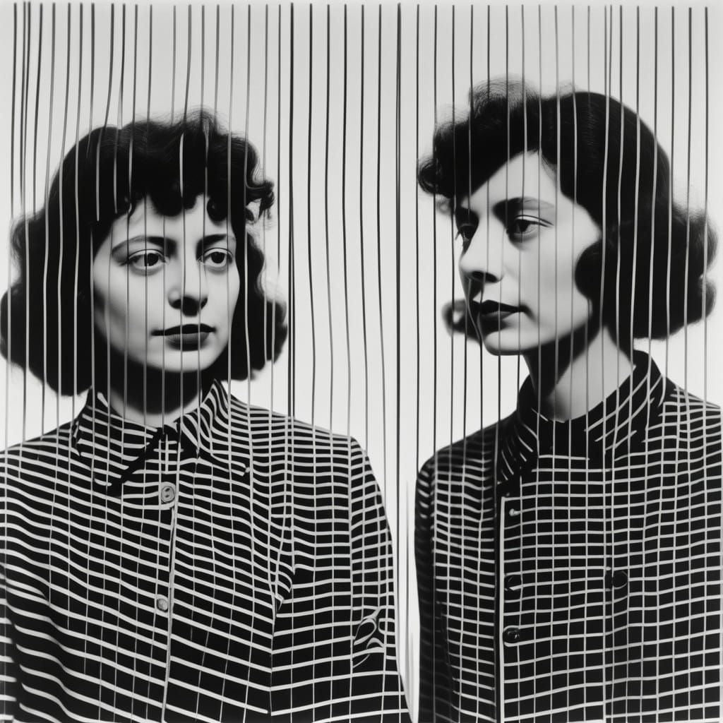 Surrealist Silver Nitrate Photo of Interconnected Slats