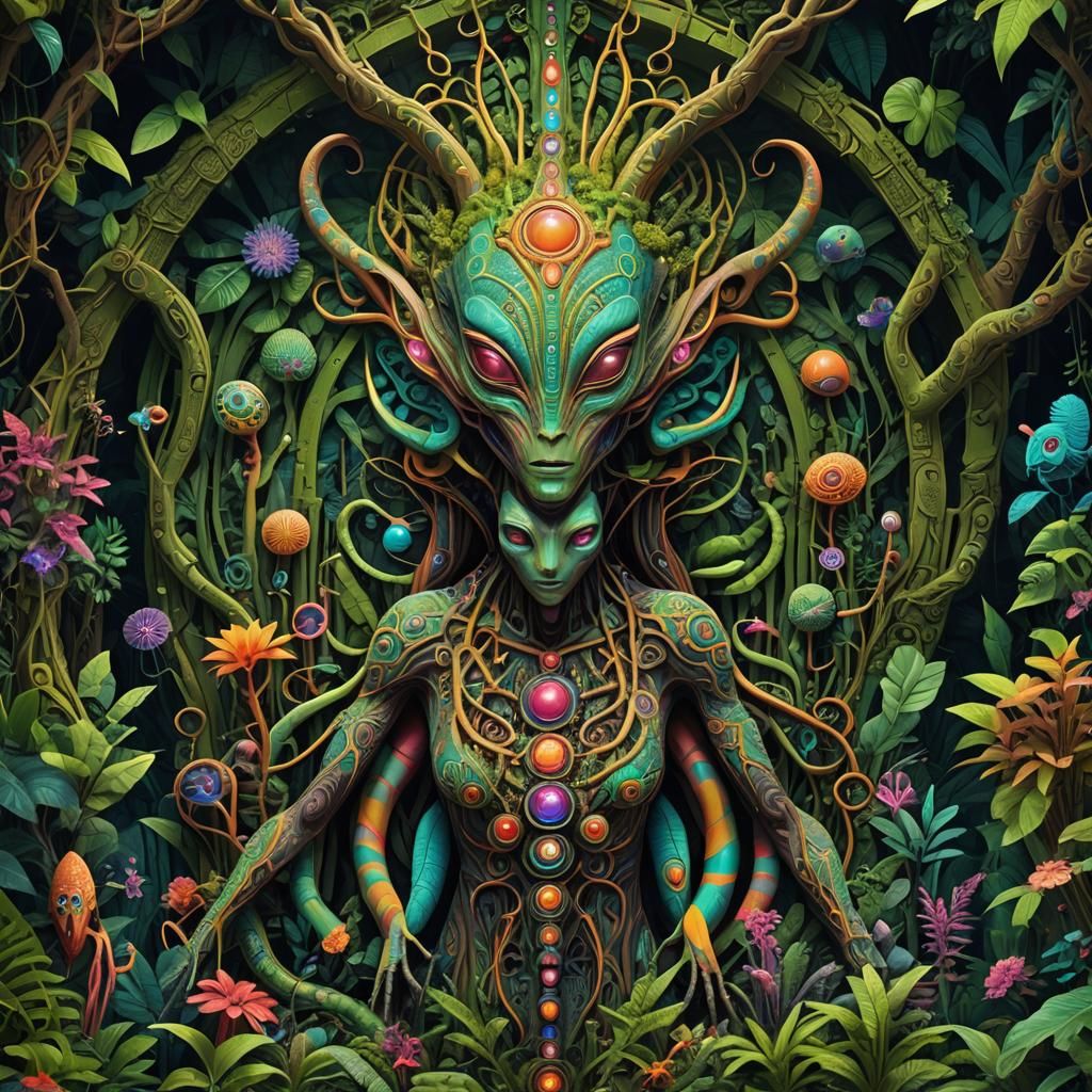 Ethereal Jungle Realm Revealed in Psychedelic Radiance