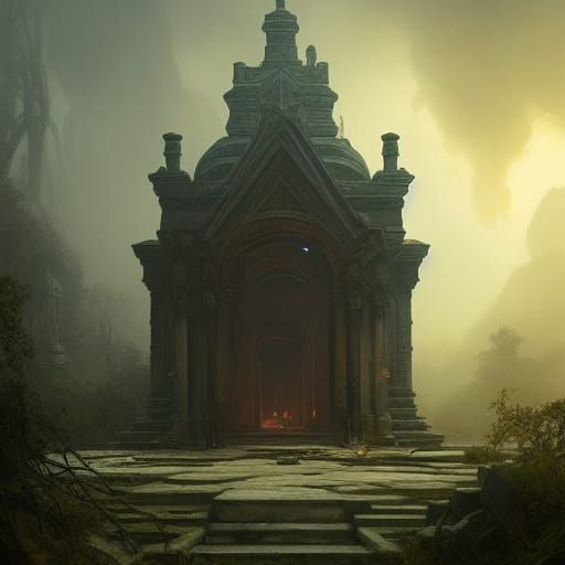 Dark Fantasy Abandoned Temple in 8K Resolution