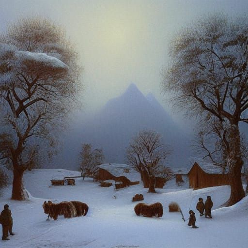 Snow-bound villagers saw the Yeti approach