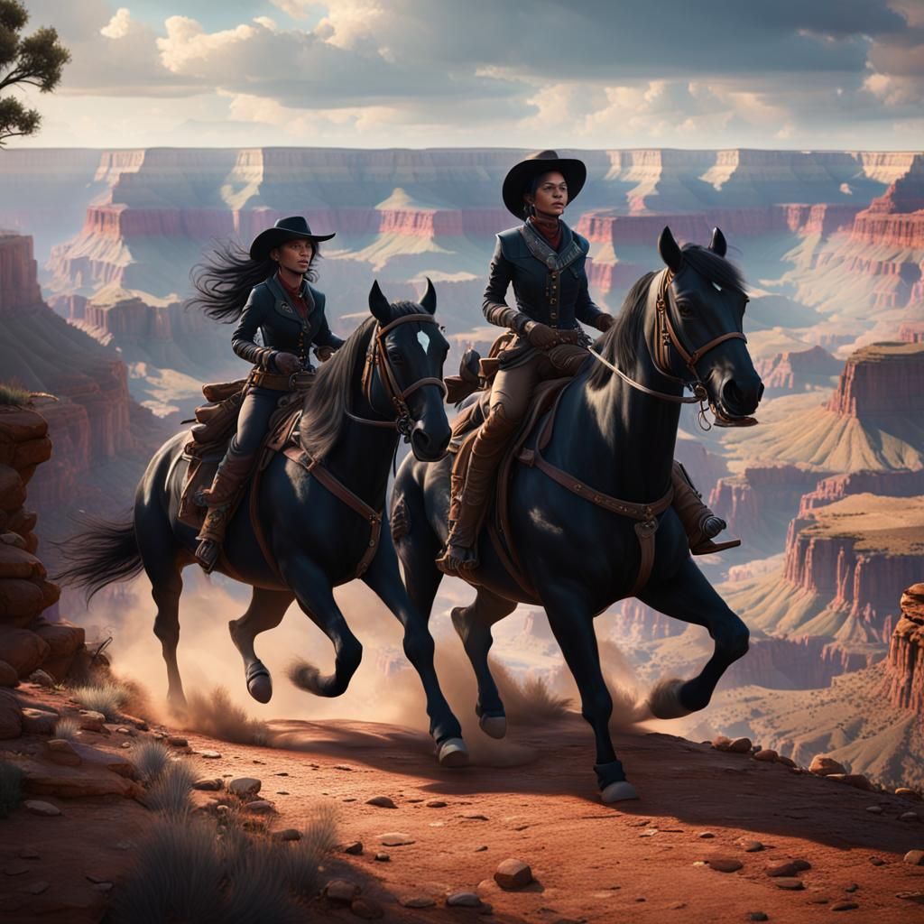 Black Cowgirls Ride Horses Through Grand Canyon