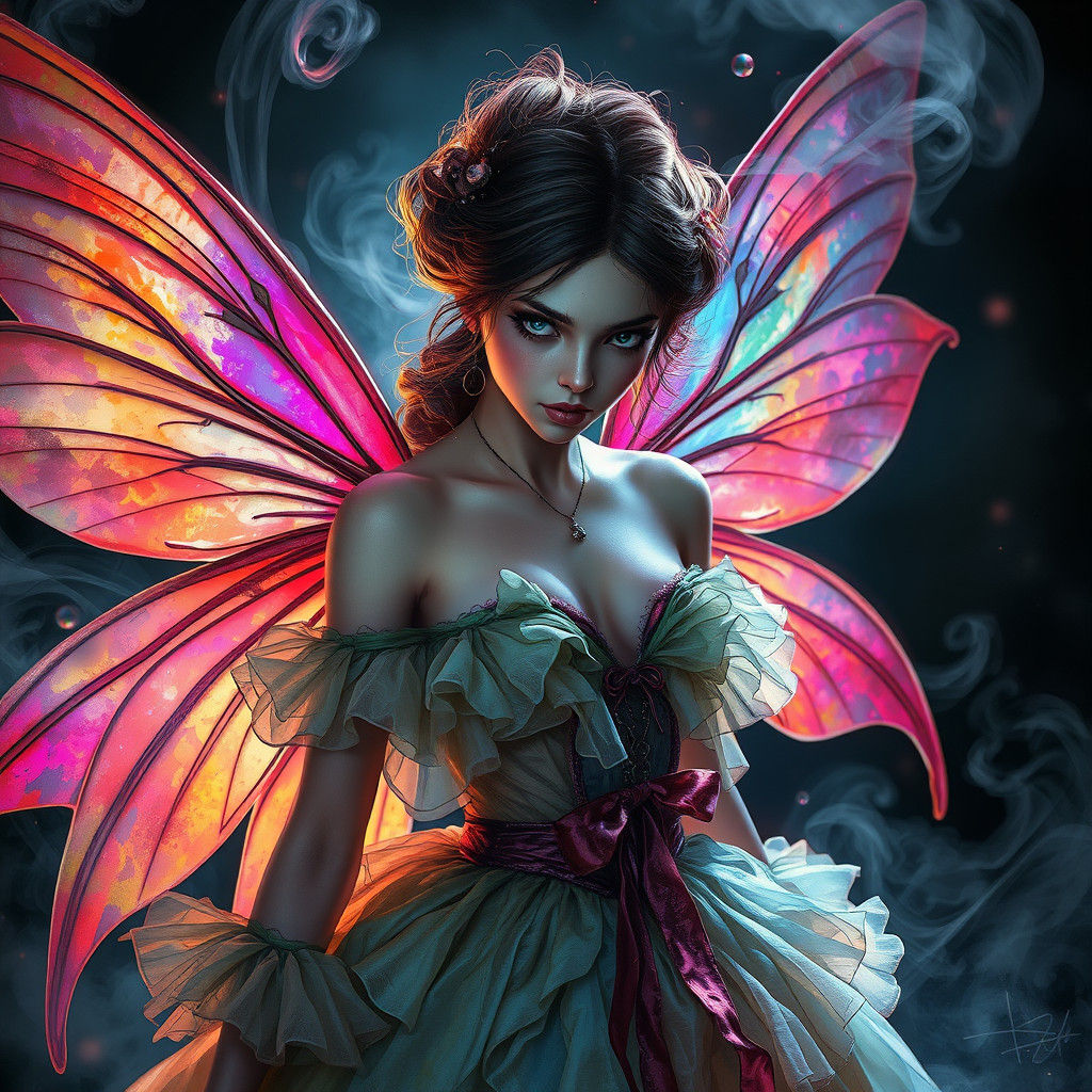 Angry Fairy in Dark Fantasy Surrealism
