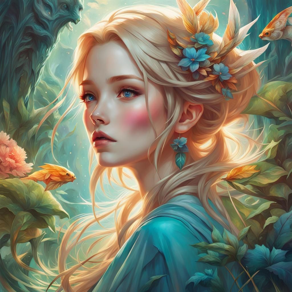 Utopian World in Storybook Watercolor Style