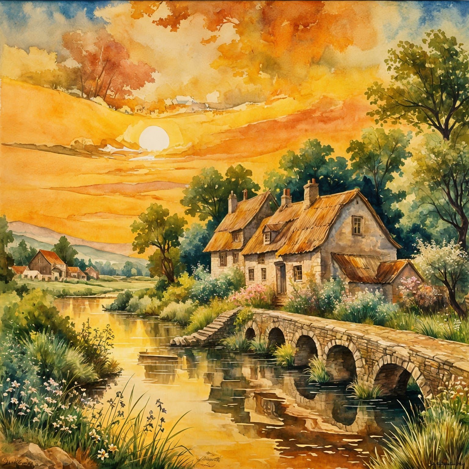 summer sunset village