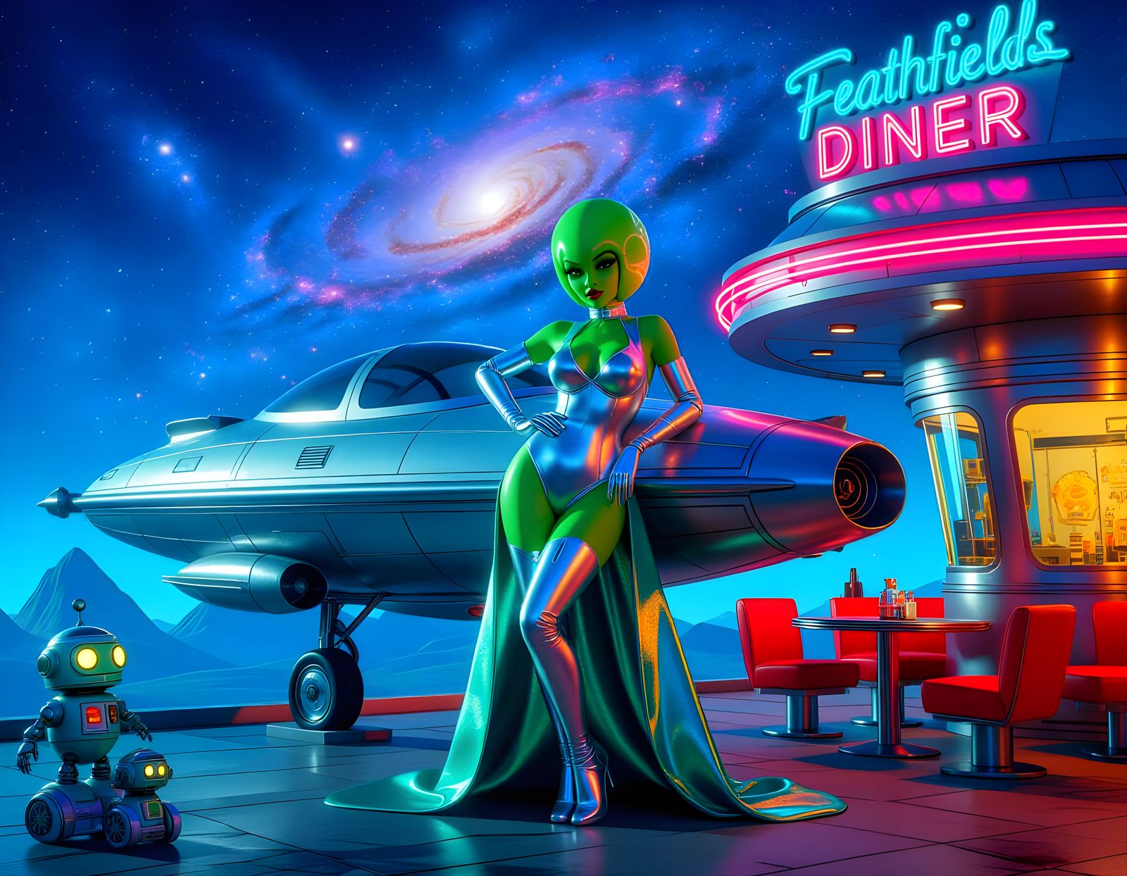 Retro-Futurism Pinup
