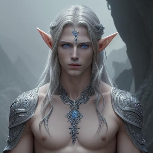 Epic Male Elf Portrait in Digital Matte Painting Style