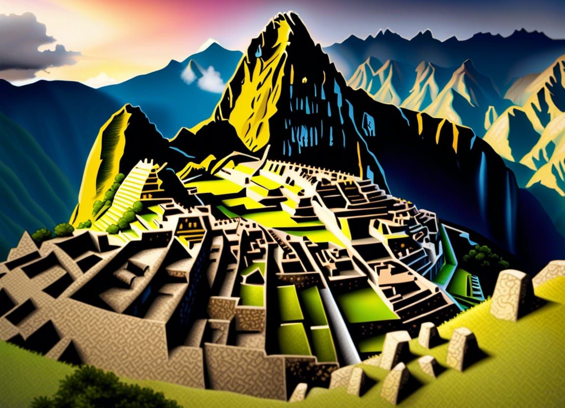 Futuristic Machu Picchu: A Colorful Vacation Spot