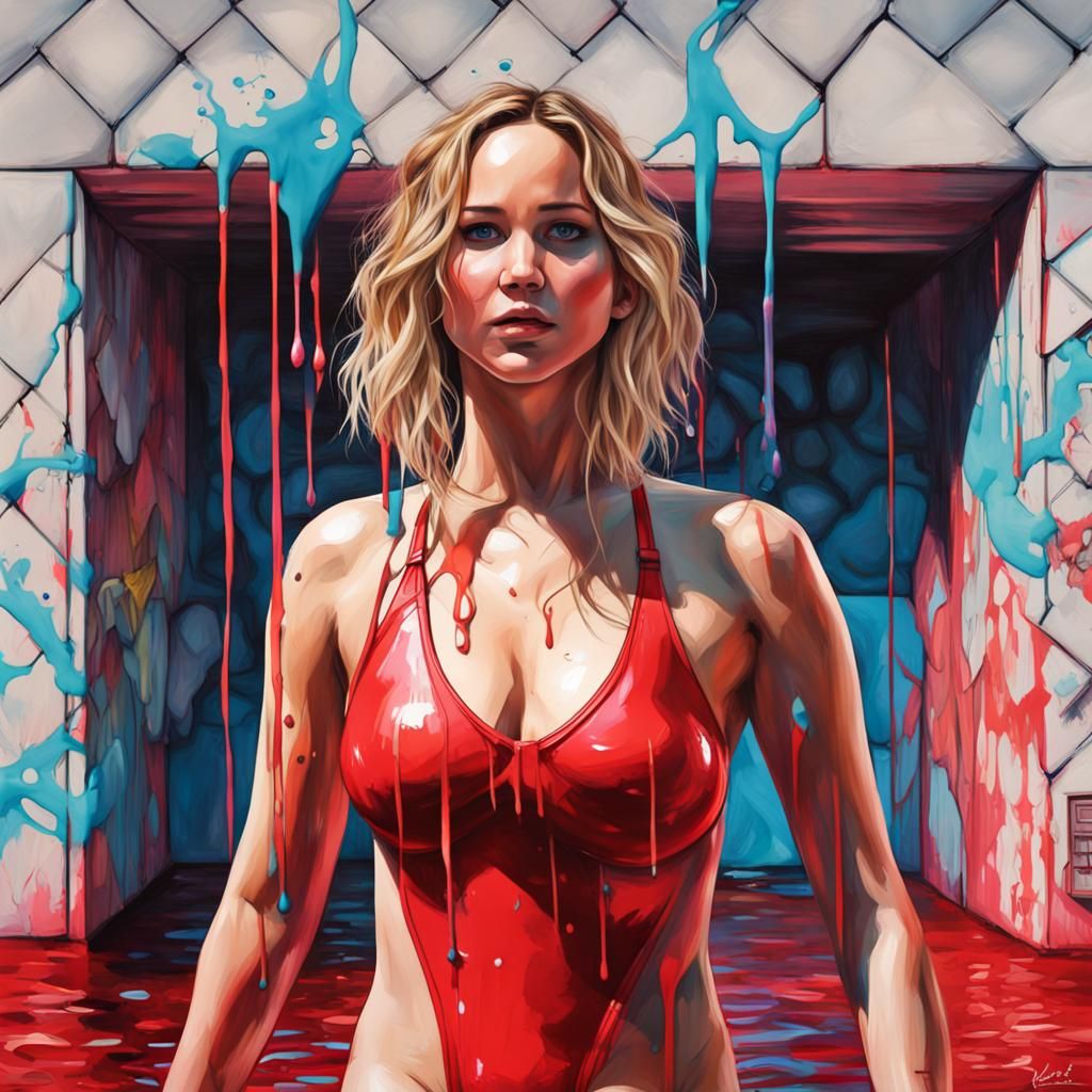 Jennifer Lawrence in Graffiti Splash Art Style