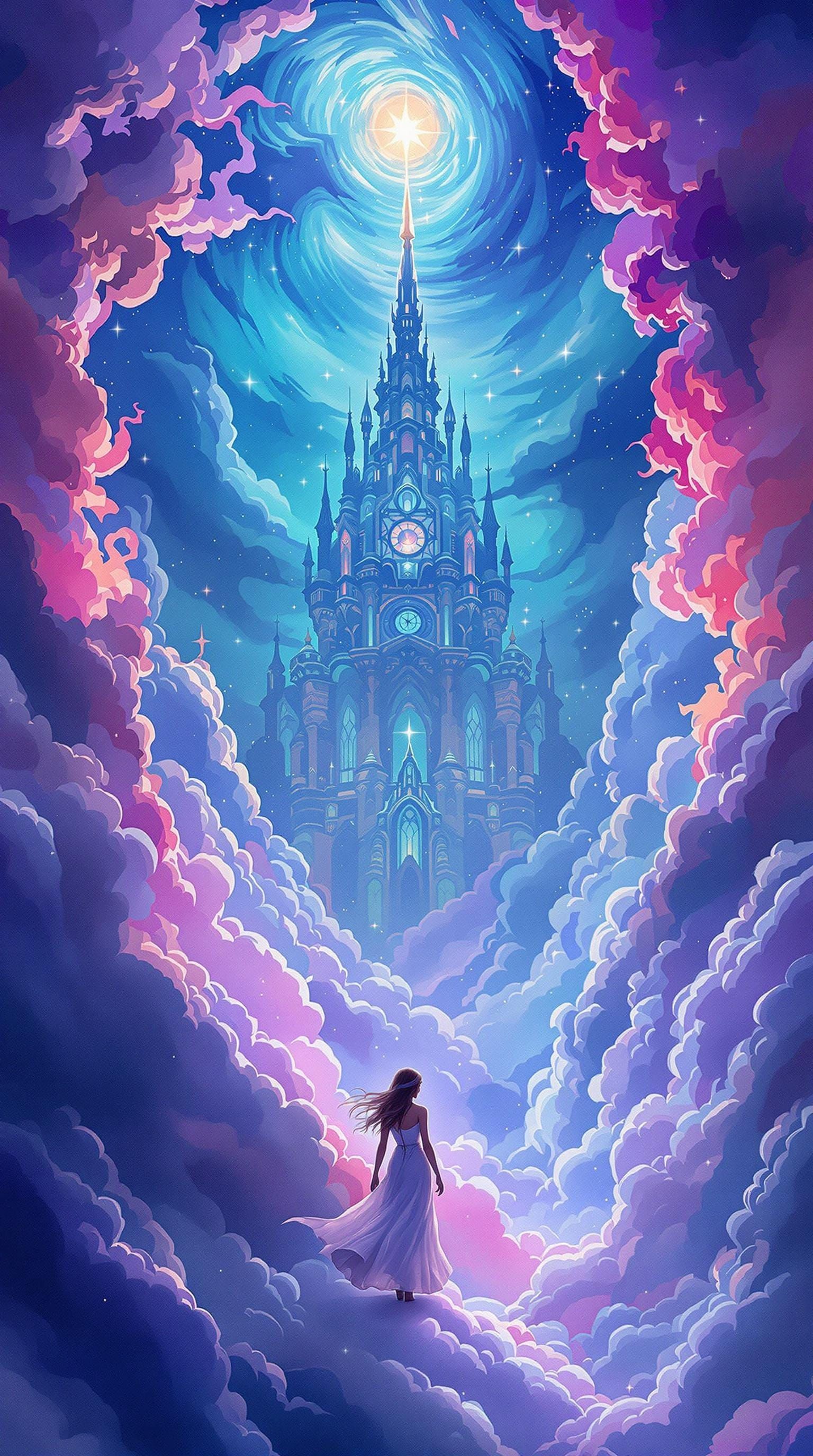 Woman in Surreal Dreamscape: Digital Painting