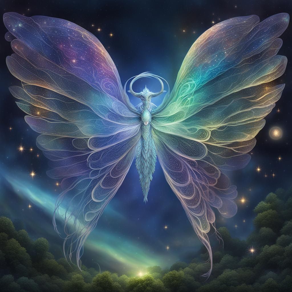 Celestial Harmonid: Ethereal Creature in Detailed Matte Pain...