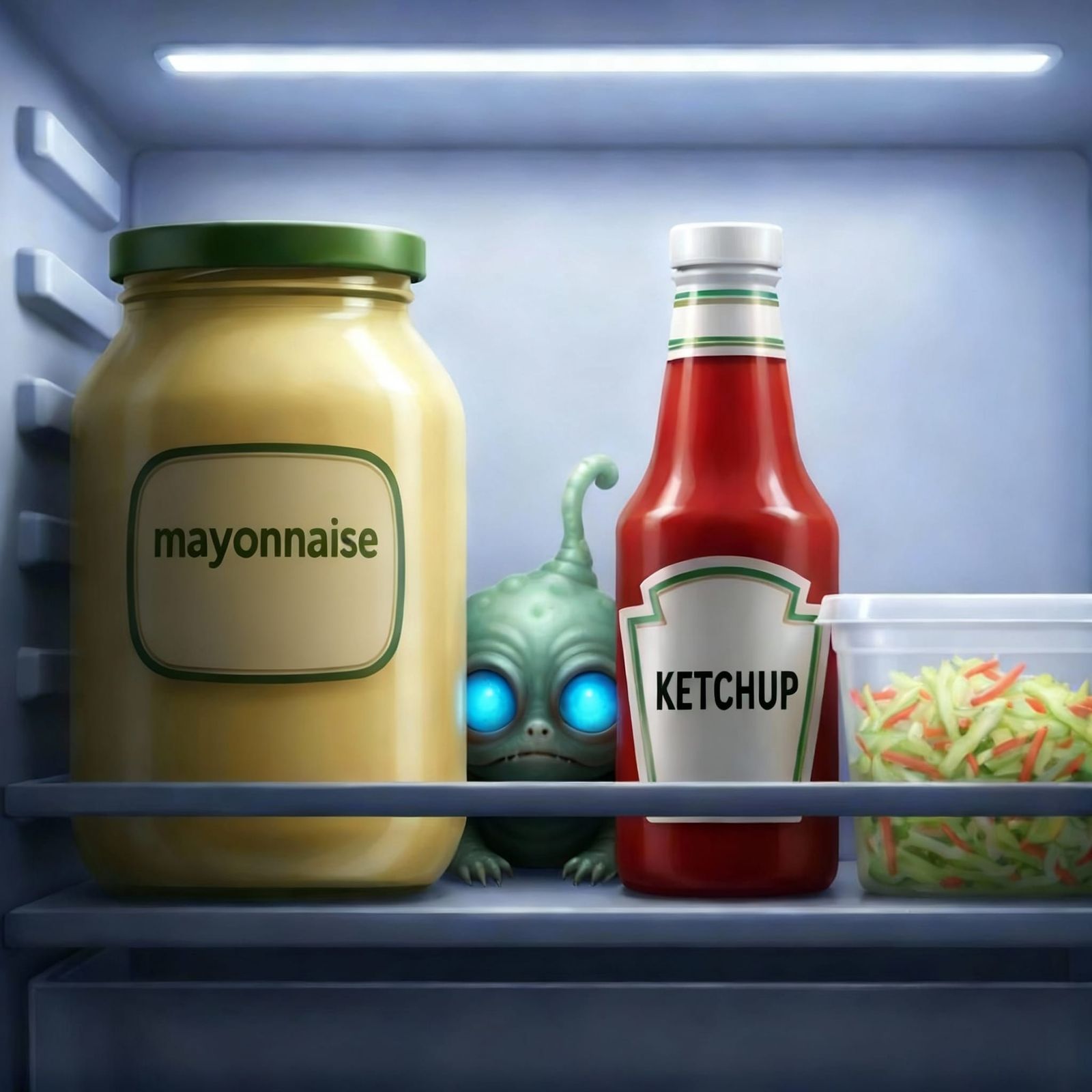 Mysterious Creature Lurking in Refrigerator