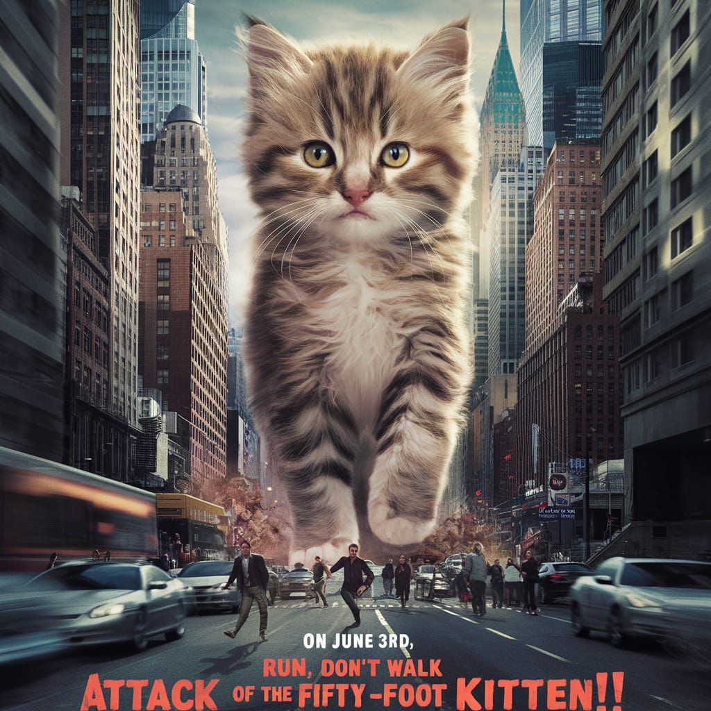 Fifty foot kitten film poster