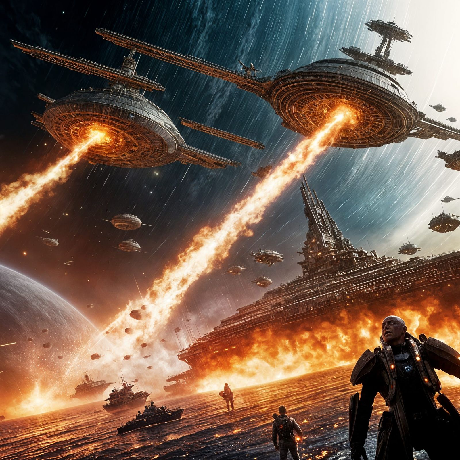 Biopunk Attack Ships Burning Off Orion: Lost Memories