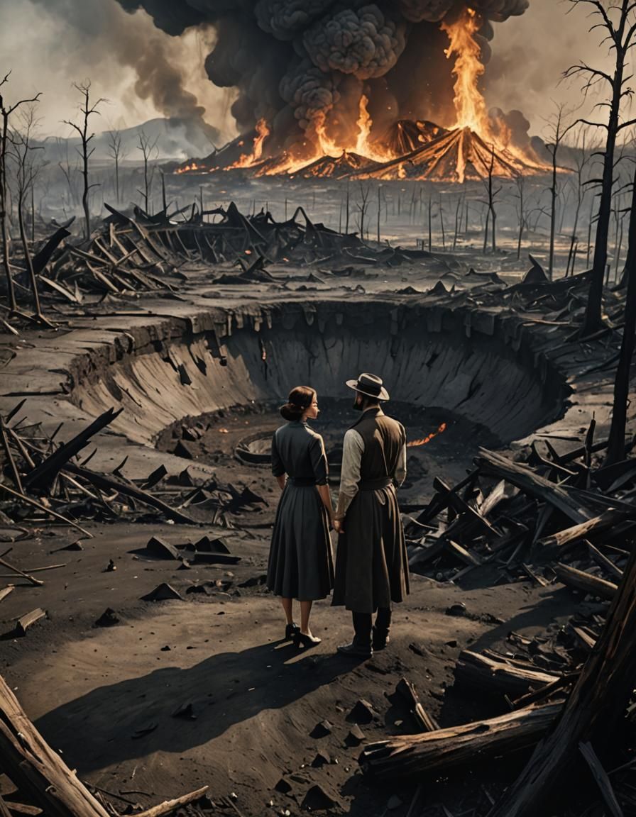 Devastated Landscape: A Couple's Resilience