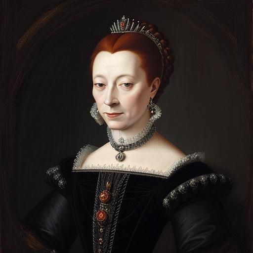 Catherine de' Medici Portrait in Baroque Renaissance Style