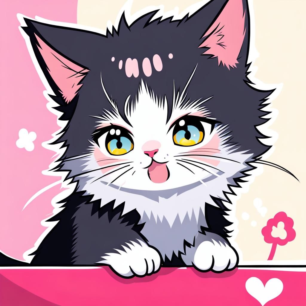 Cute Kitten Image Generated by AI