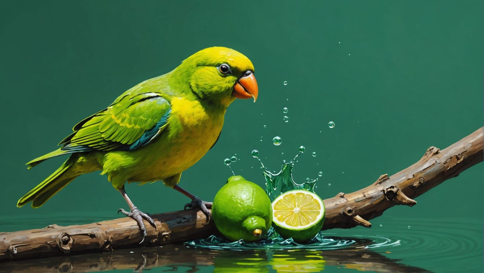 Woodpecker Feast: A Splash 3D Oil Painting