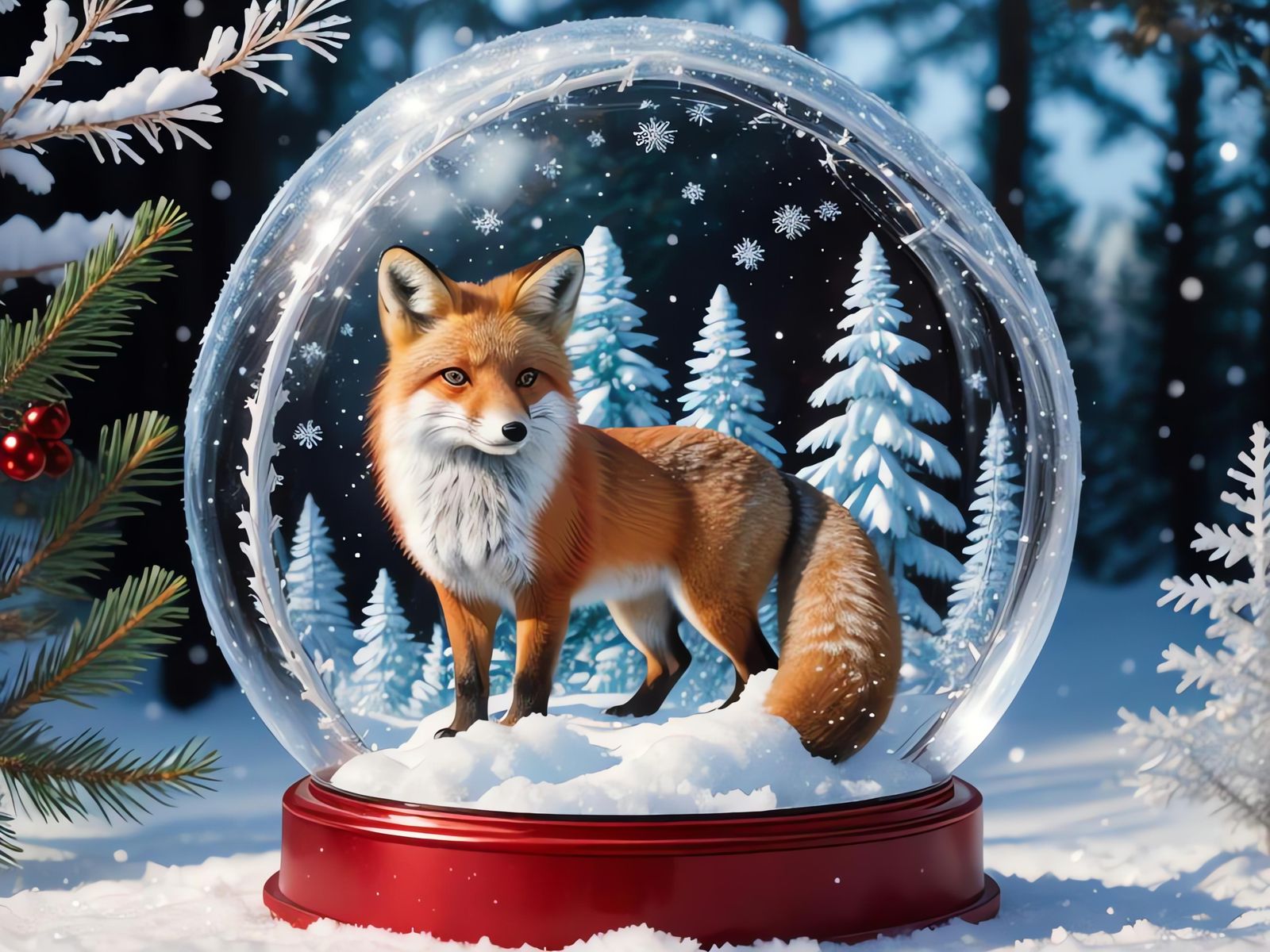 Red-haired beauty in a snow globe💯🏆😆