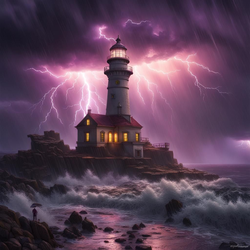 Dark fantasy lighthouse