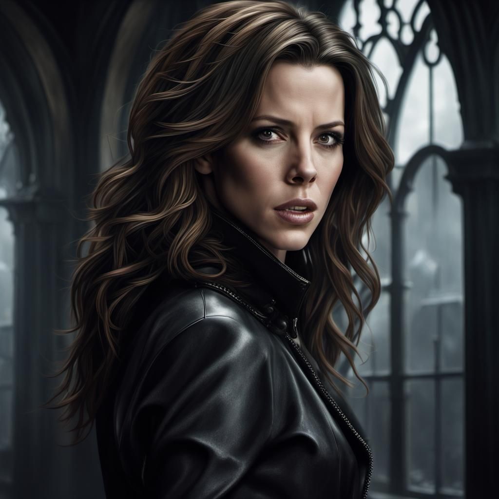 Kate Beckinsale as Vampire: Hyperrealistic Digital Portrait