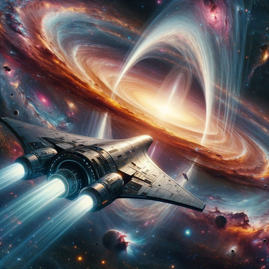 Cyberpunk Starship Embarks on Trans-Galactic Journey