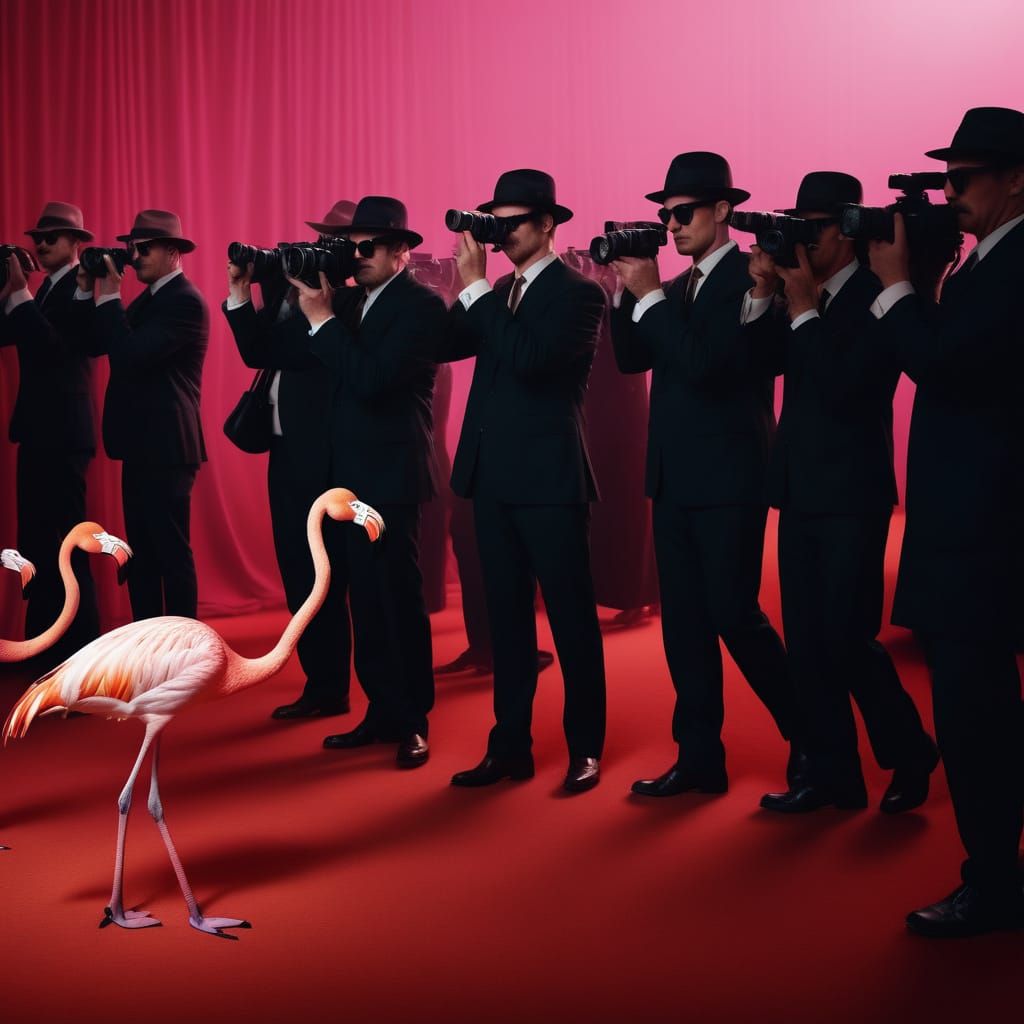 Pink Flamingos Strut the Red Carpet in Cinematic Style