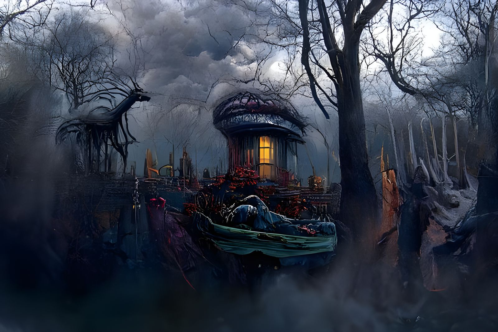 Surreal Nightmares and Dreamscapes in Dark Fantasy Style