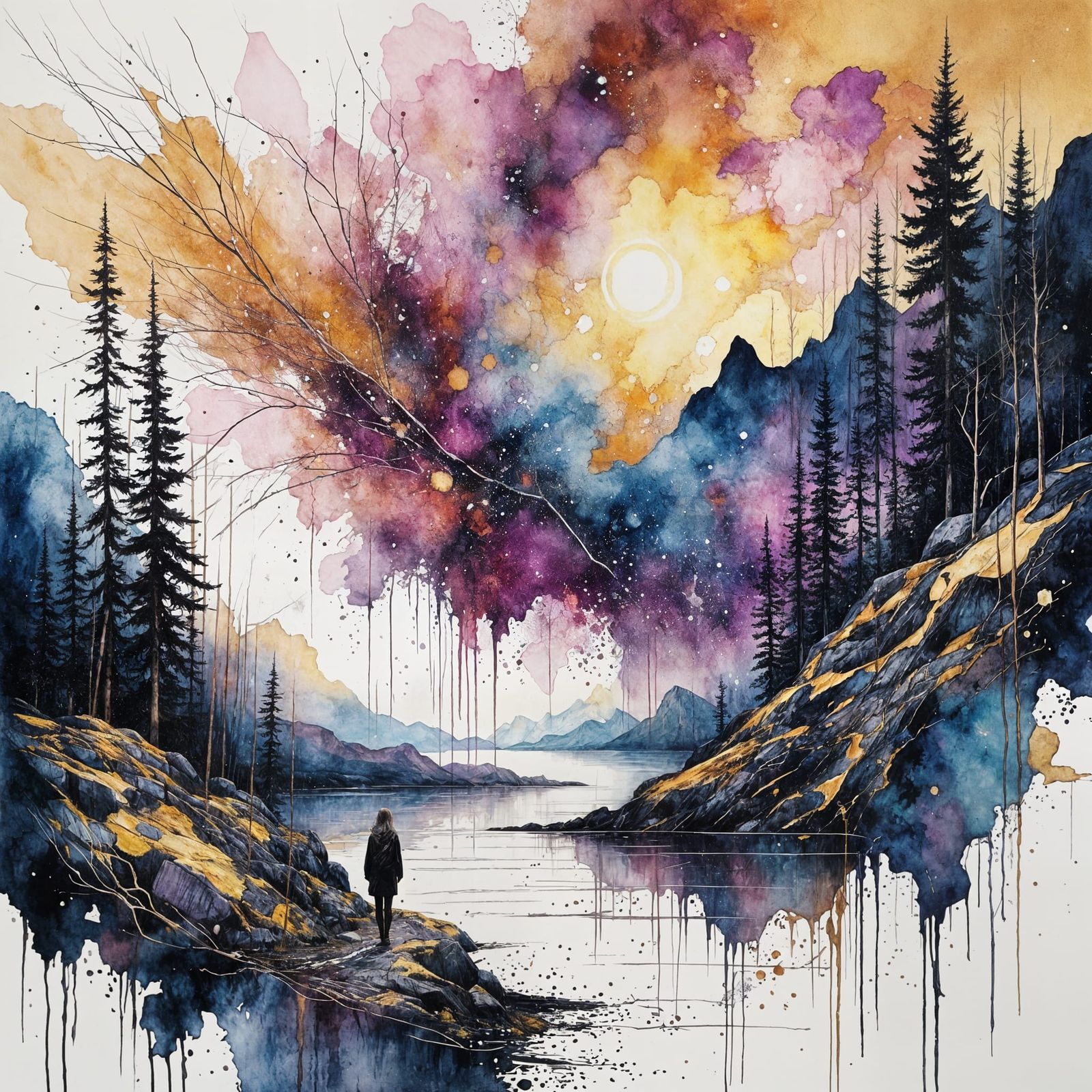 Abstract Norse Art Evoking Lofoten Wilderness