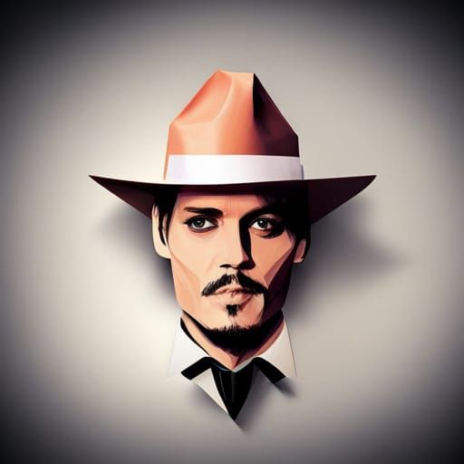 Johnny Depp as Mad Hatter in Origami Style