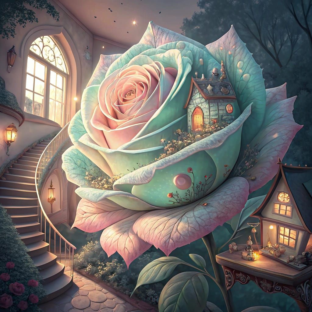 Whimsical Rose Wonderland in Pastel Hues