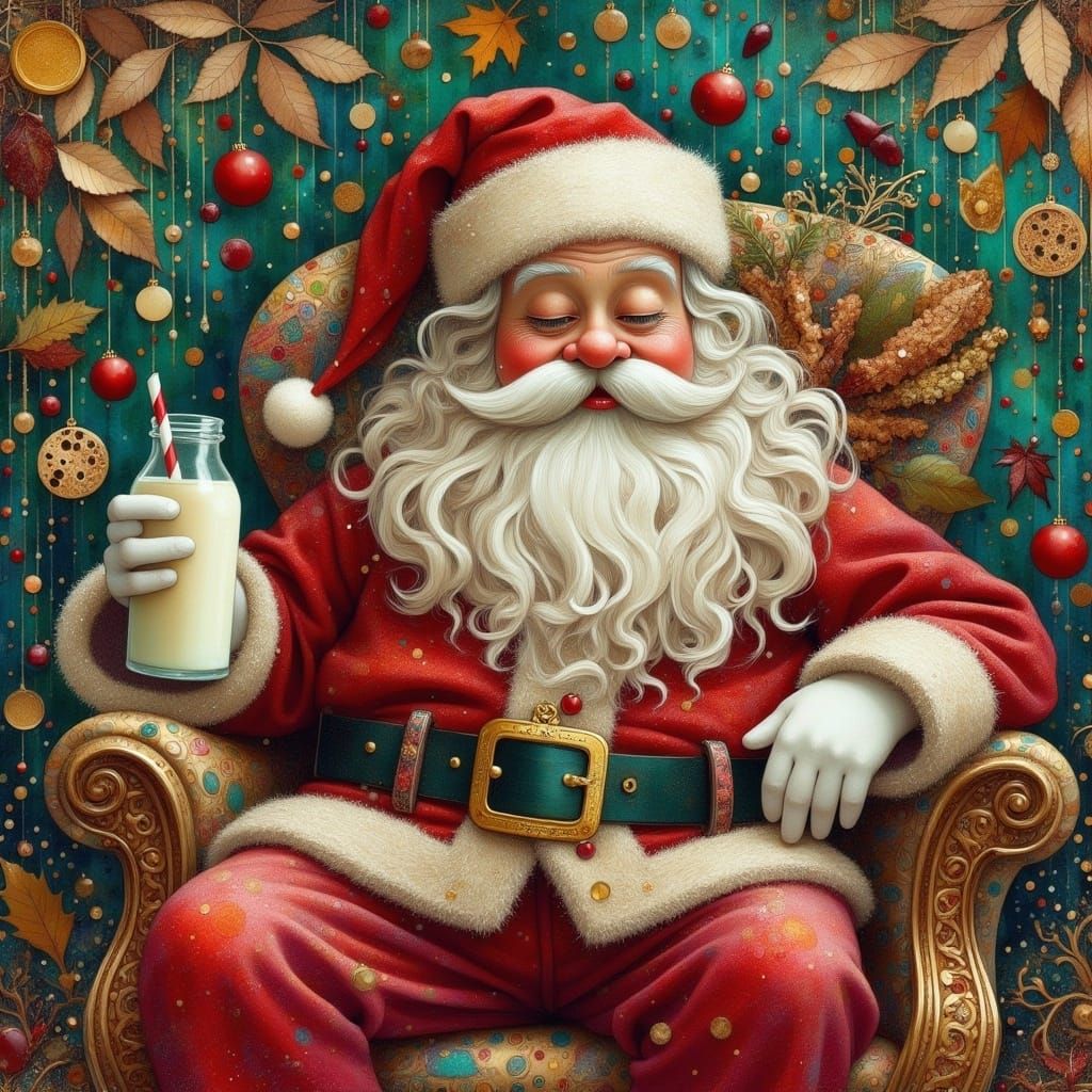 Whimsical Santa Takes a Break in His Armchair