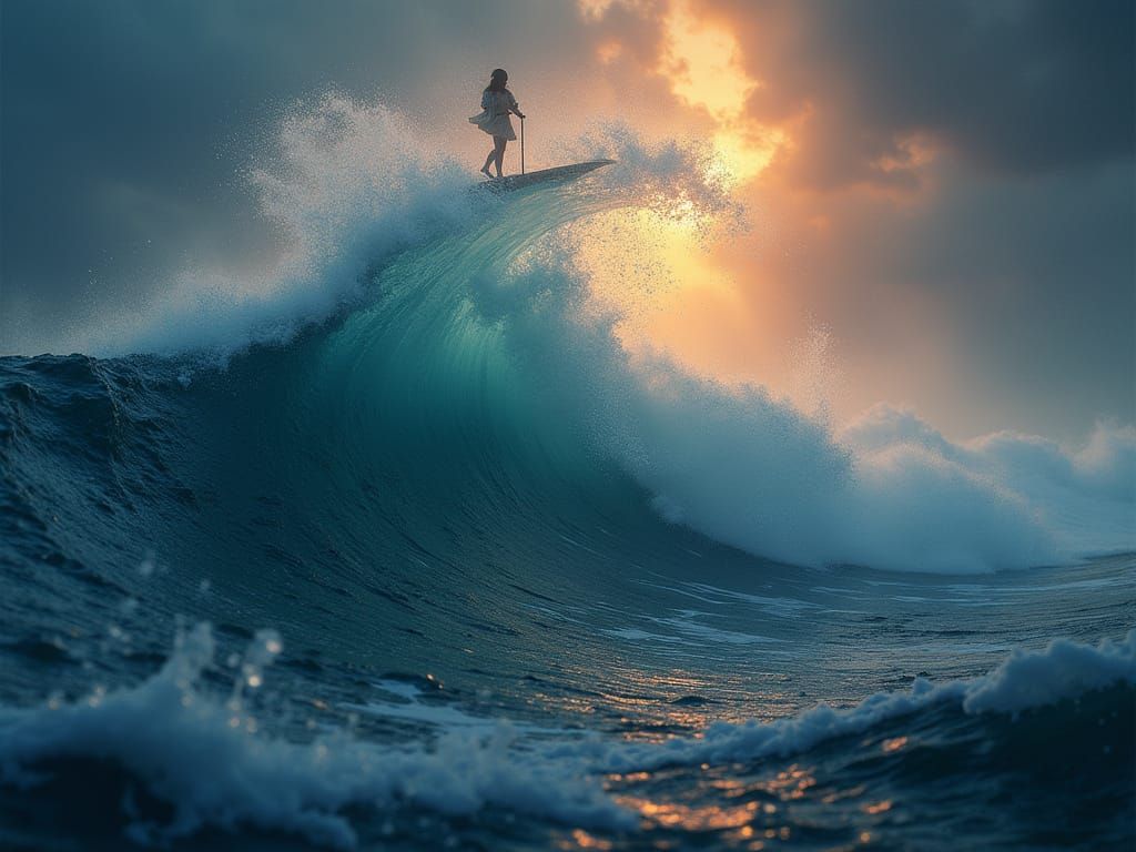 Abstract Dreamscape: Sailing on Waves of Color