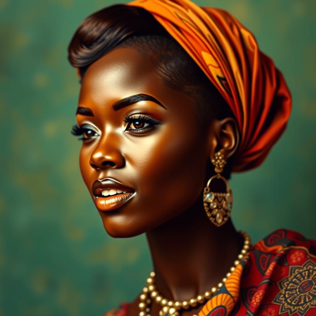 Black Woman in African Dress: A Modern Impression